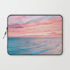 Pink Cotton Candy Ocean Sunset Laptop Sleeve Gallery Image 1