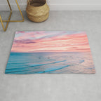 Pink Cotton Candy Ocean Sunset Rug Gallery Image 1