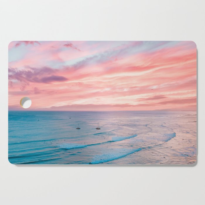 Pink Cotton Candy Ocean Sunset Cutting Board Gallery Image 1
