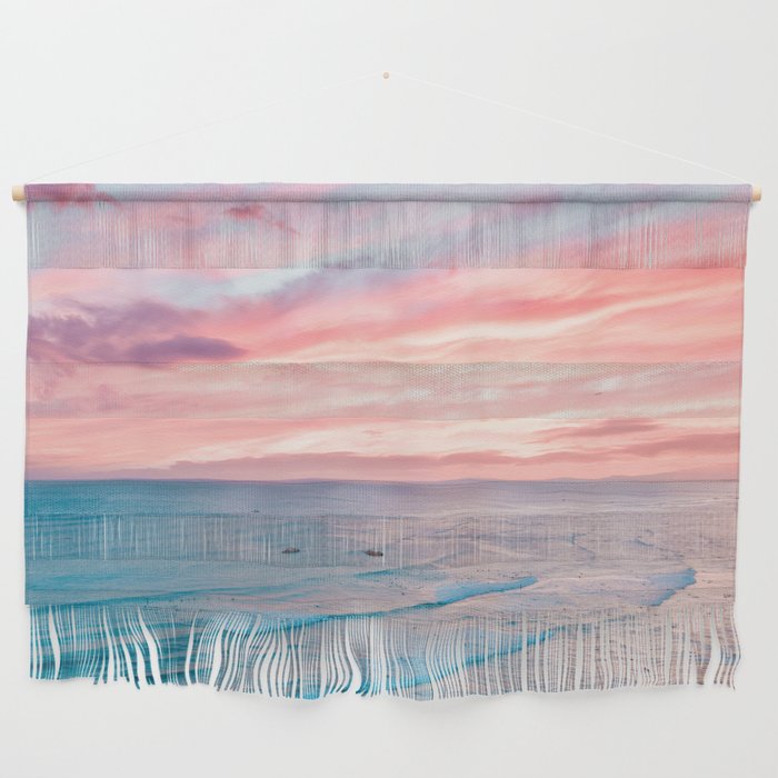 Pink Cotton Candy Ocean Sunset Wall Hanging Gallery Image 1