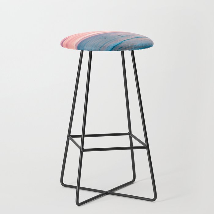 Pink Cotton Candy Ocean Sunset Stool Gallery Image 1