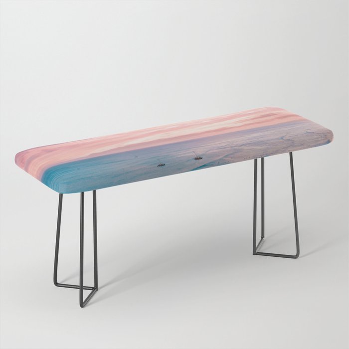 Pink Cotton Candy Ocean Sunset Bench Gallery Image 1