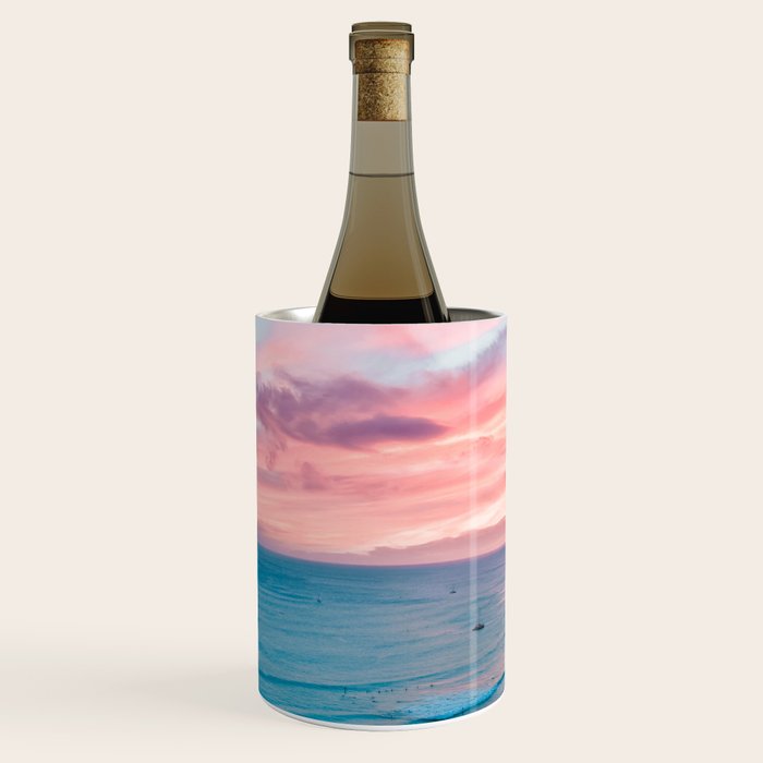 Pink Cotton Candy Ocean Sunset Wine Chiller Gallery Image 2