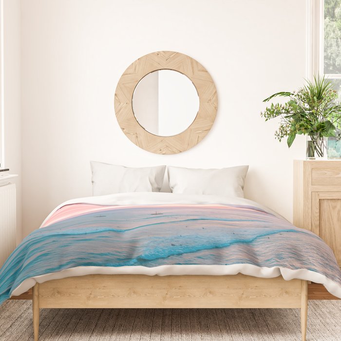 Pink Cotton Candy Ocean Sunset Duvet Cover Gallery Image 3
