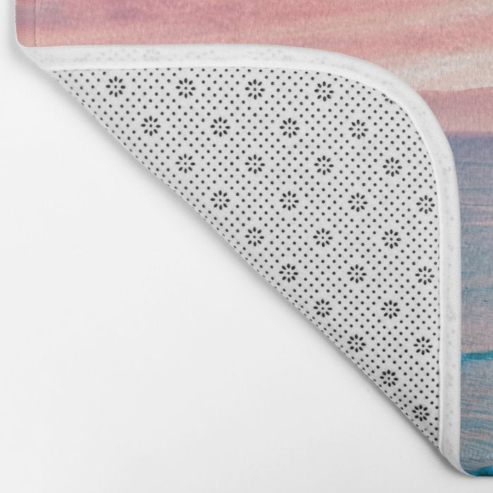 Pink Cotton Candy Ocean Sunset Bath Mat Gallery Image 2