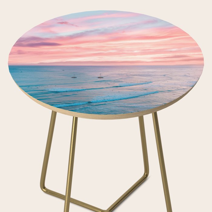 Pink Cotton Candy Ocean Sunset Side Table Gallery Image 2