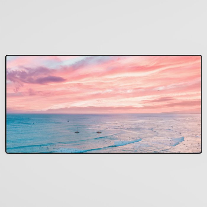 Pink Cotton Candy Ocean Sunset Desk Mat Gallery Image 3