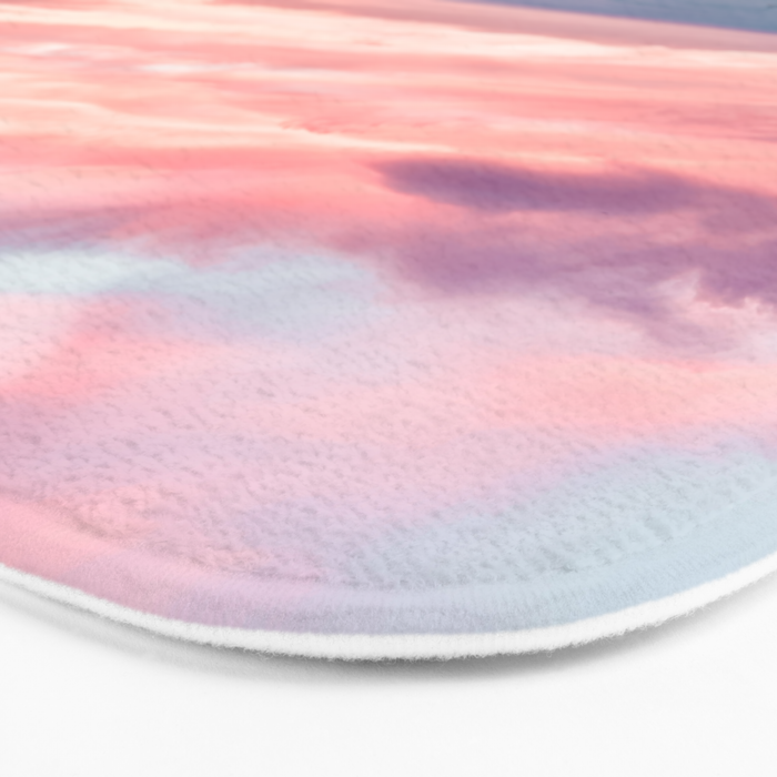 Pink Cotton Candy Ocean Sunset Bath Mat Gallery Image 3