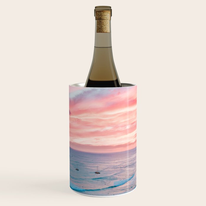 Pink Cotton Candy Ocean Sunset Wine Chiller Gallery Image 1