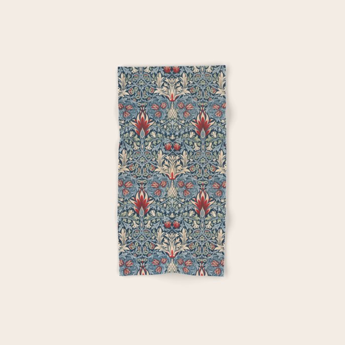 Snakeshead William Morris Textile Pattern Bath Towel Gallery Image 1