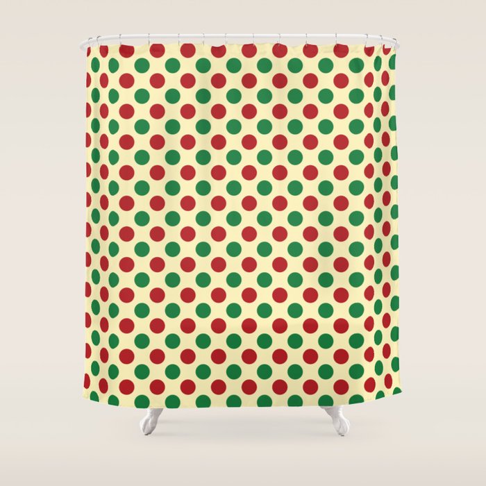Christmas Polka Dot Pattern Shower Curtain Gallery Image 1
