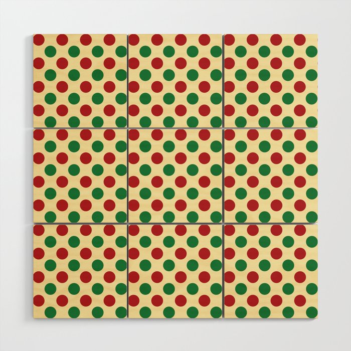 Christmas Polka Dot Pattern Wood Wall Art Gallery Image 1