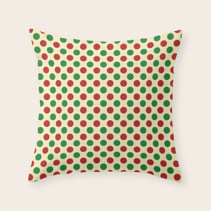 Christmas Polka Dot Pattern Throw Pillow Gallery Image 1