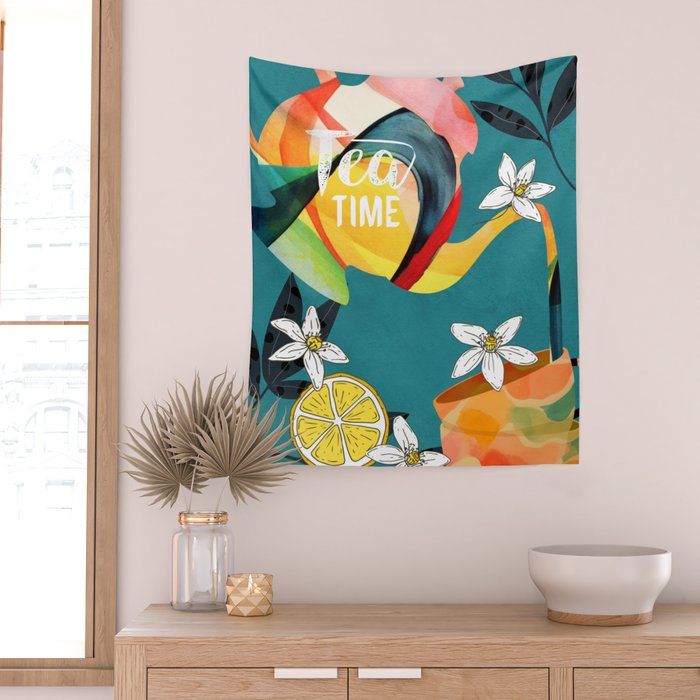 Tea Time 3 Wall Tapestry Gallery Image 2