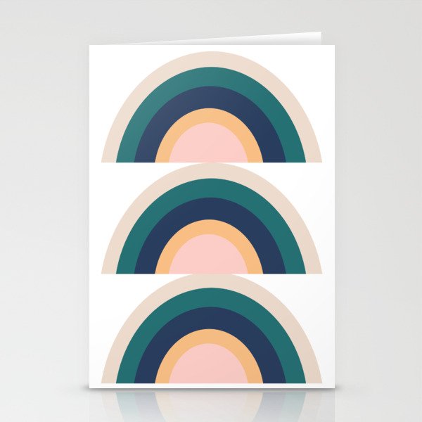Triple Rainbow in Green Stationery Card Gallery Image 2