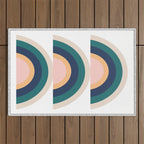 Triple Rainbow in Green Outdoor Rug Gallery Image 1