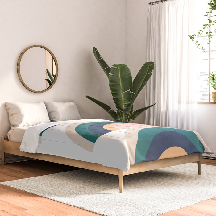 Triple Rainbow in Green Comforter Gallery Image 2