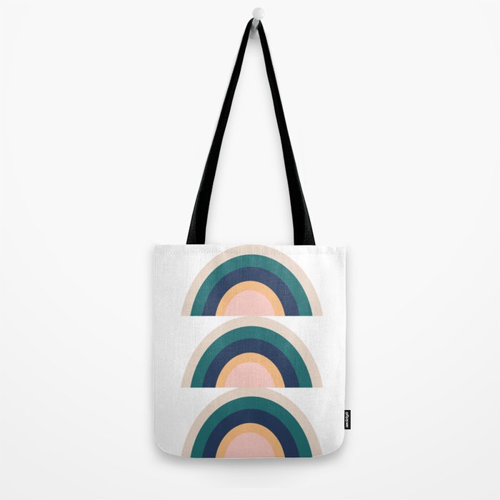 Triple Rainbow in Green Tote Bag Gallery Image 2