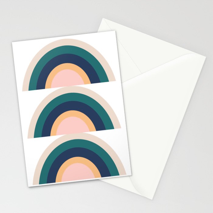 Triple Rainbow in Green Stationery Card Gallery Image 2