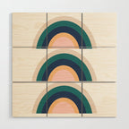 Triple Rainbow in Green Wood Wall Art Gallery Image 1