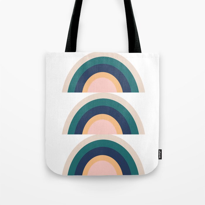 Triple Rainbow in Green Tote Bag Gallery Image 1