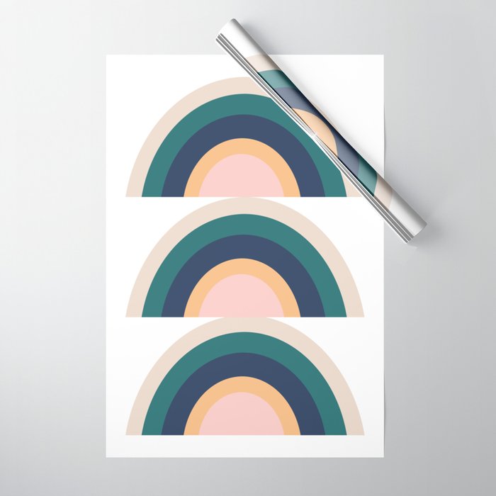 Triple Rainbow in Green Wrapping Paper Gallery Image 1