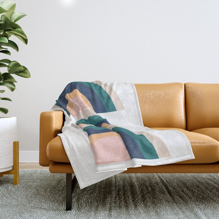Triple Rainbow in Green Throw Blanket Gallery Image 1