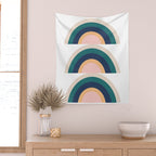 Triple Rainbow in Green Wall Tapestry Gallery Image 2