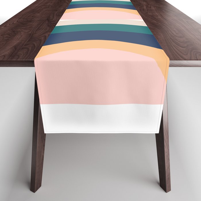 Triple Rainbow in Green Table Runner Gallery Image 1