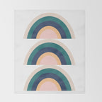 Triple Rainbow in Green Throw Blanket Gallery Image 2