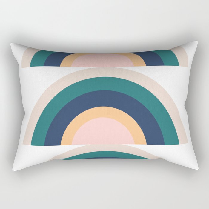 Triple Rainbow in Green Rectangular Pillow Gallery Image 1