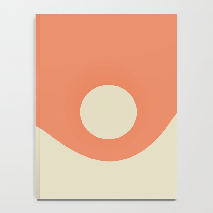 Nami Minimalist Wave Abstract in Pumpkin Orange and Warm Beige Notebook Gallery Image 4
