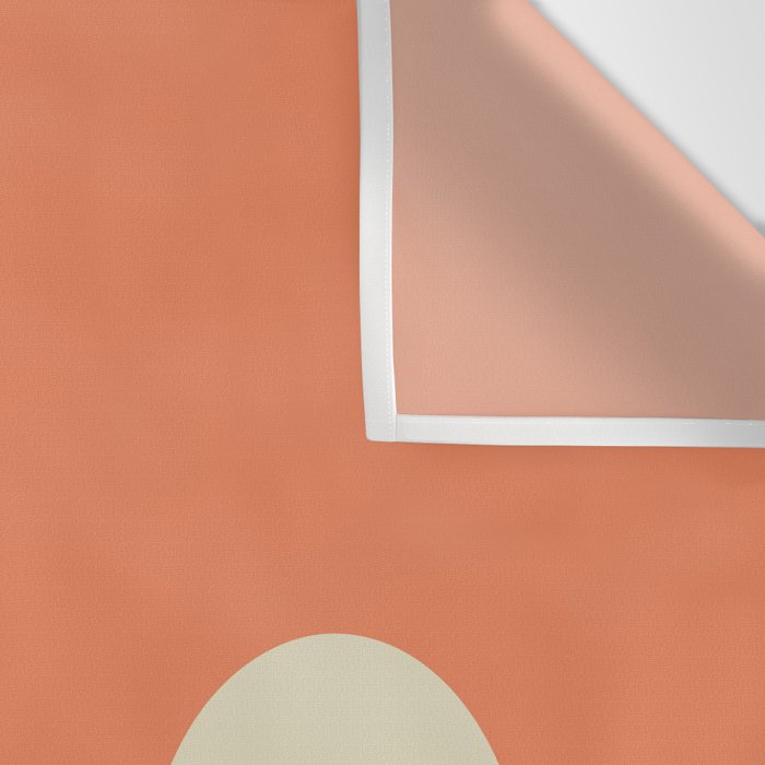 Nami Minimalist Wave Abstract in Pumpkin Orange and Warm Beige Wall Tapestry Gallery Image 3