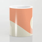 Nami Minimalist Wave Abstract in Pumpkin Orange and Warm Beige Coffee Mug Gallery Image 4