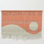 Nami Minimalist Wave Abstract in Pumpkin Orange and Warm Beige Wall Hanging Gallery Image 1