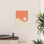 Nami Minimalist Wave Abstract in Pumpkin Orange and Warm Beige Poster Gallery Image 2