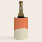 Nami Minimalist Wave Abstract in Pumpkin Orange and Warm Beige Wine Chiller Gallery Image 2