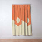 Nami Minimalist Wave Abstract in Pumpkin Orange and Warm Beige Window Curtain Gallery Image 3