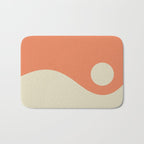 Nami Minimalist Wave Abstract in Pumpkin Orange and Warm Beige Bath Mat Gallery Image 1