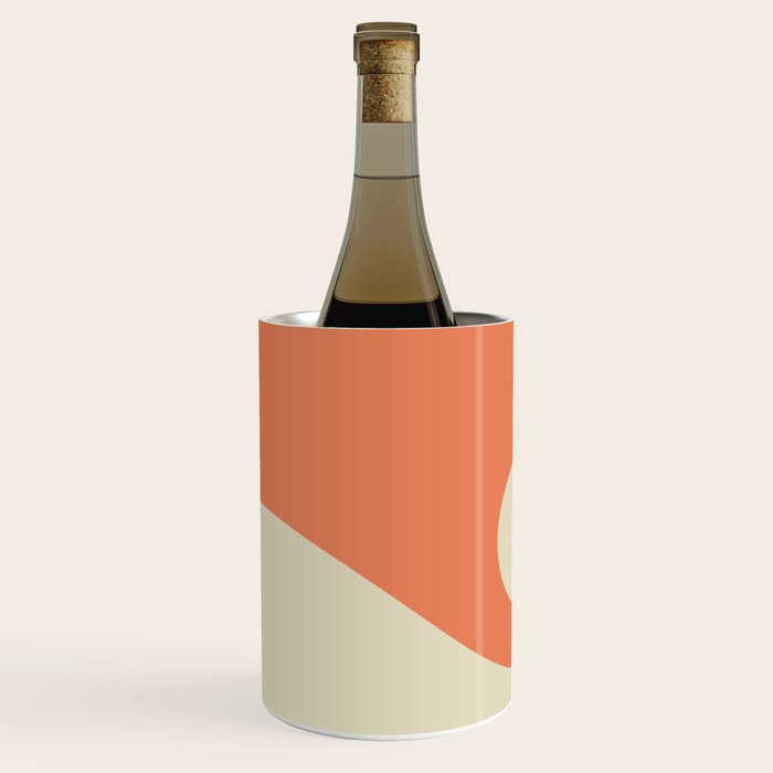 Nami Minimalist Wave Abstract in Pumpkin Orange and Warm Beige Wine Chiller Gallery Image 1