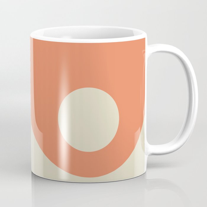 Nami Minimalist Wave Abstract in Pumpkin Orange and Warm Beige Coffee Mug Gallery Image 1