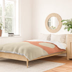 Nami Minimalist Wave Abstract in Pumpkin Orange and Warm Beige Duvet Cover Gallery Image 2