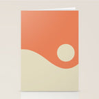 Nami Minimalist Wave Abstract in Pumpkin Orange and Warm Beige Stationery Card Gallery Image 2