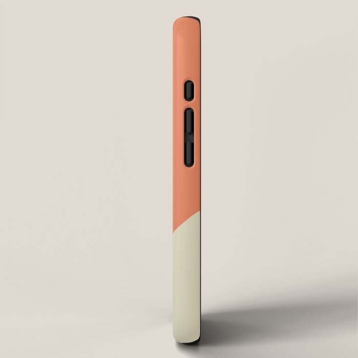 Nami Minimalist Wave Abstract in Pumpkin Orange and Warm Beige iPhone Case Gallery Image 2