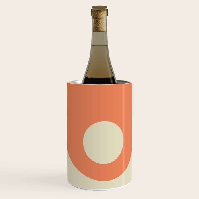 Nami Minimalist Wave Abstract in Pumpkin Orange and Warm Beige Wine Chiller Gallery Image 3