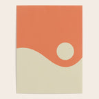 Nami Minimalist Wave Abstract in Pumpkin Orange and Warm Beige Poster Gallery Image 4