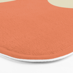 Nami Minimalist Wave Abstract in Pumpkin Orange and Warm Beige Bath Mat Gallery Image 3