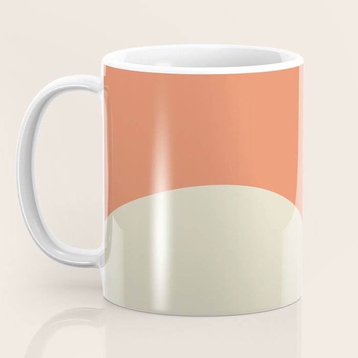 Nami Minimalist Wave Abstract in Pumpkin Orange and Warm Beige Coffee Mug Gallery Image 3