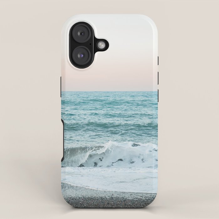 Sunset by the sea - Blue ocean, pink sky iPhone Case Gallery Image 1