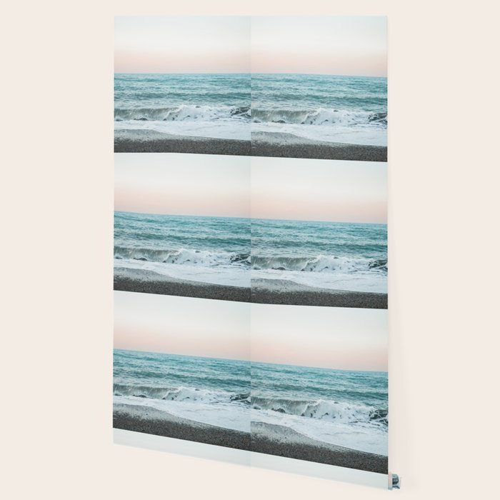 Sunset by the sea - Blue ocean, pink sky Wallpaper Gallery Image 2